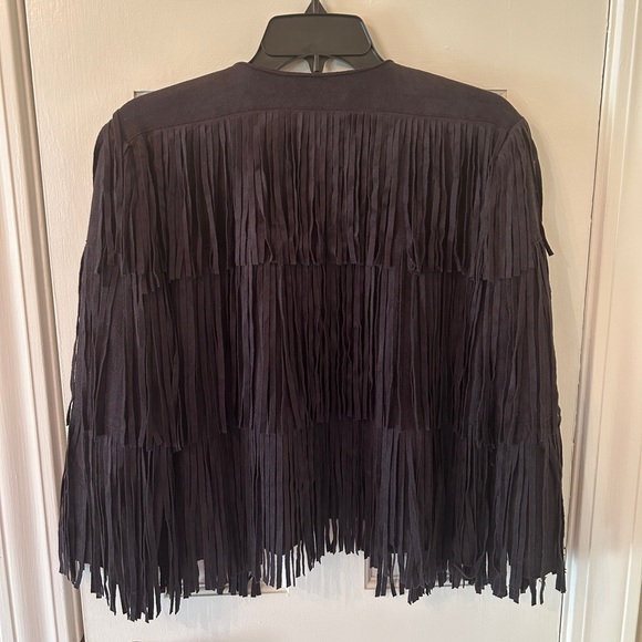 Impeccable Pig Black Suede Fringe Jacket - Picture 2 of 2
